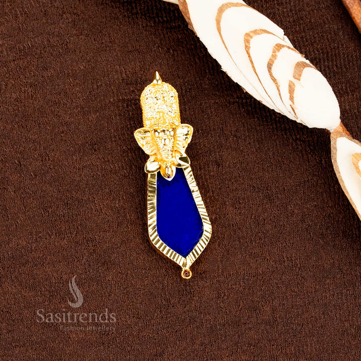 Traditional Micro Gold Plated Vinayagar Elephant Head Nagapadam and Mango Palakka Pendant – Kerala Traditional Jewellery - Sasitrends