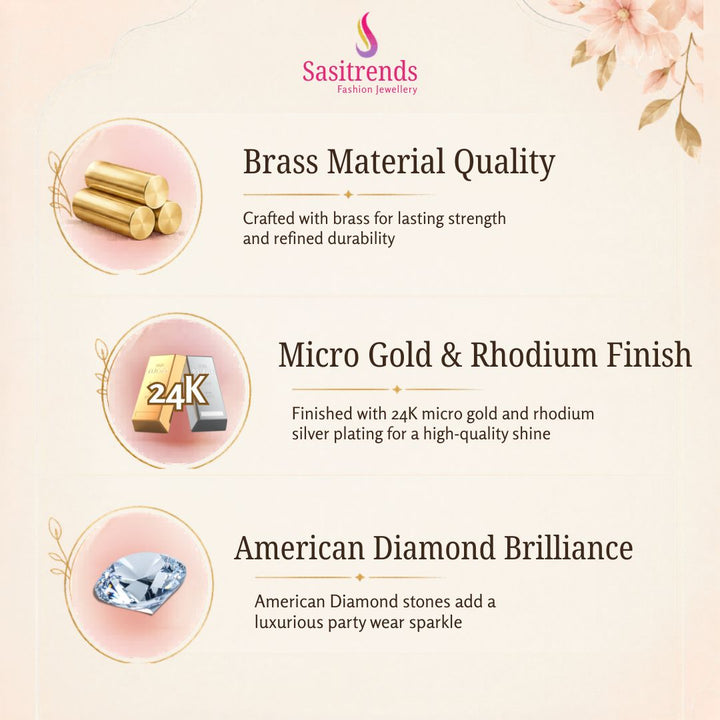 American diamond rhodium silver & micro gold plated bracalet bangles - Sasitrends
