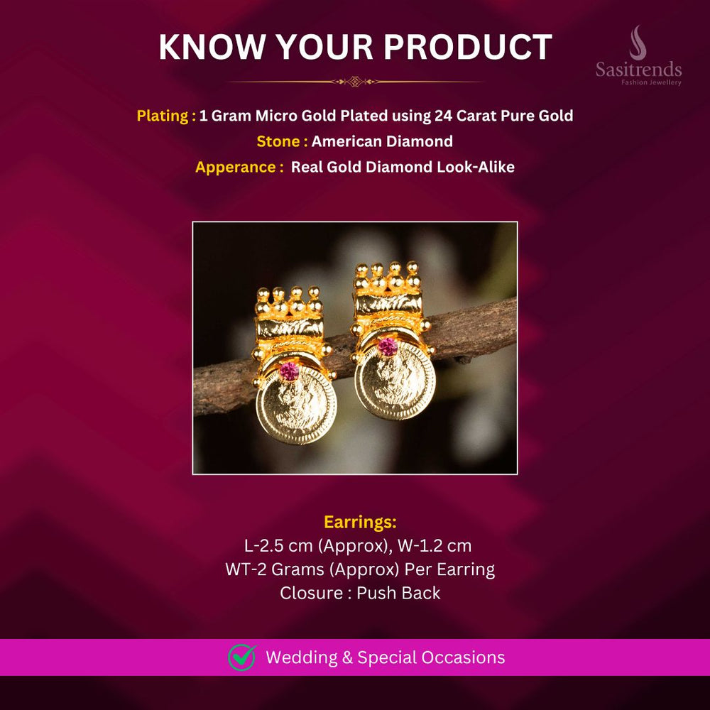 Micro Gold plated Earrings Measurement Image - Sasitrends