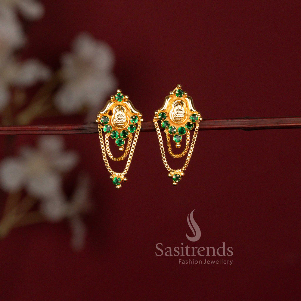 Traditional Micro Gold Plated Lakshmi Earrings for Festive and Wedding Wear - Sasitrends
