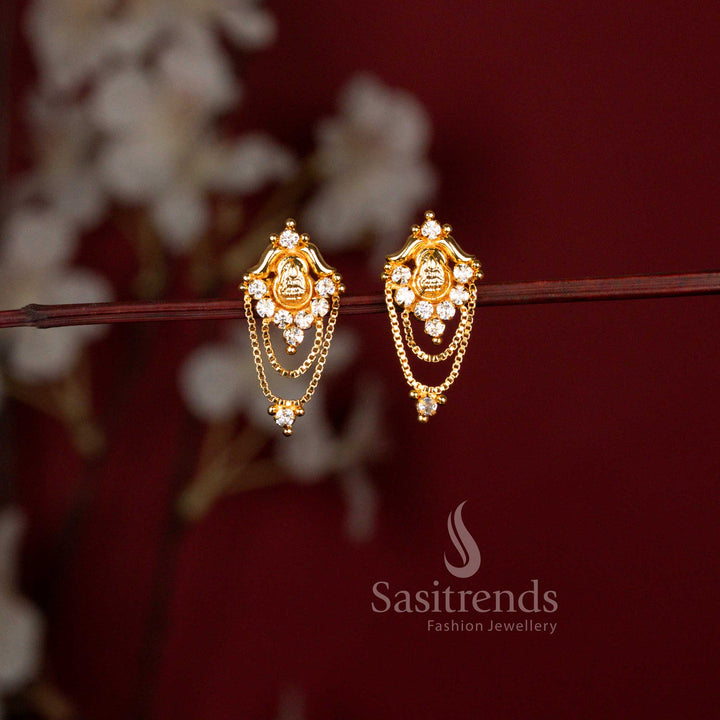 Traditional Micro Gold Plated Lakshmi Earrings for Festive and Wedding Wear - Sasitrends
