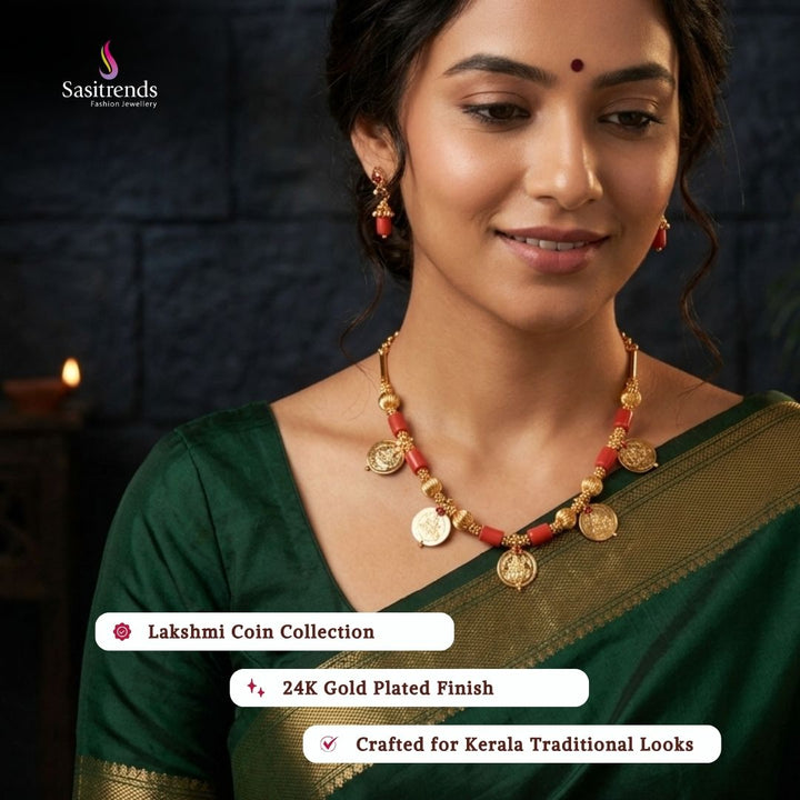 Guaranteed Micro gold plated lakshmi coin model image - Sasitrends 