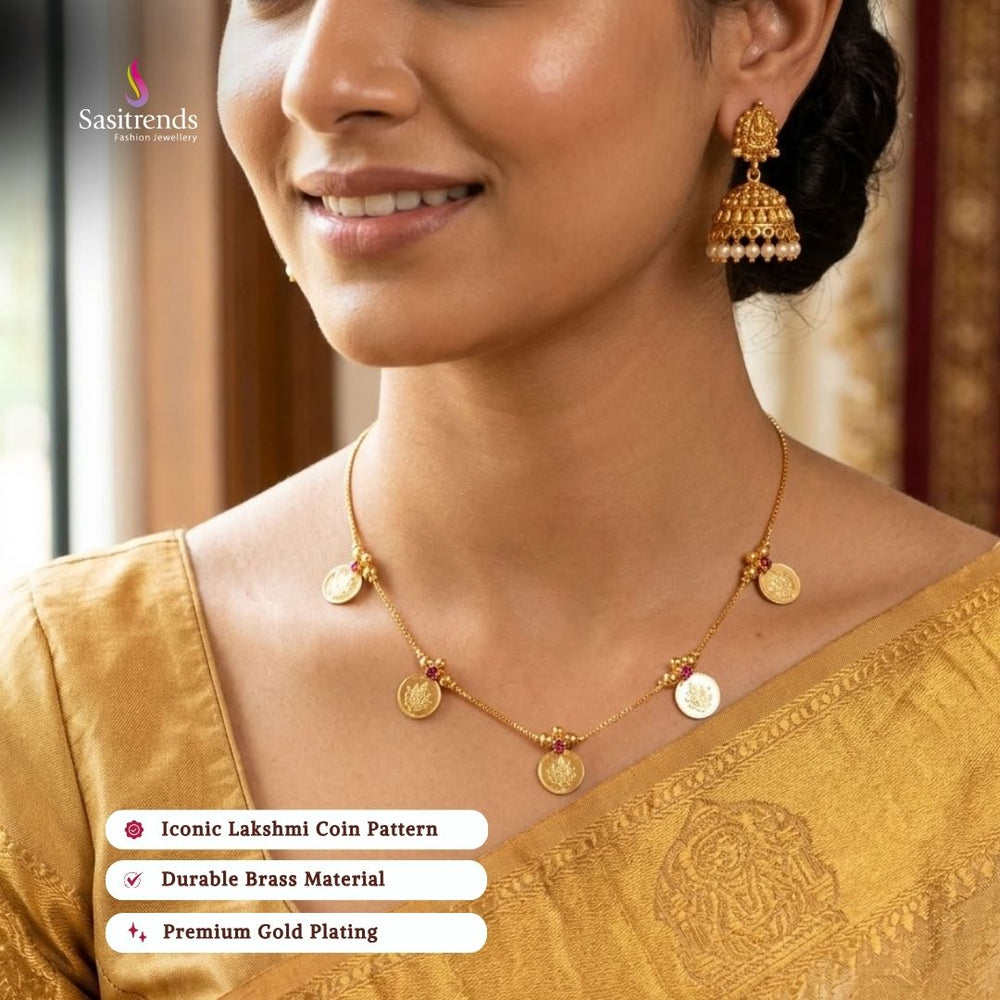 Micro gold plated necklace set model image - Sasitrends