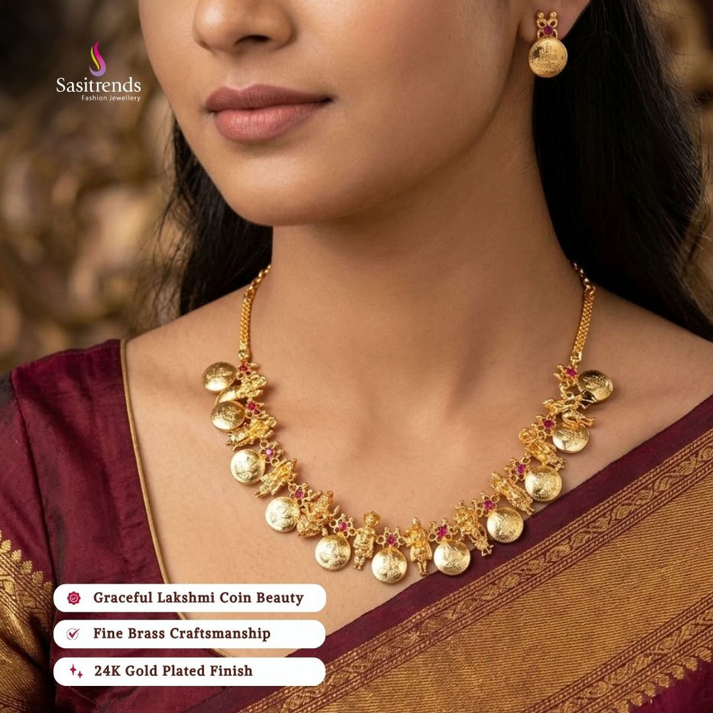 Micro gold plated necklace set model image - Sasitrends