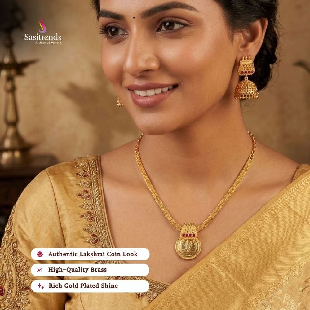Micro gold plated necklace model image - Sasitrends