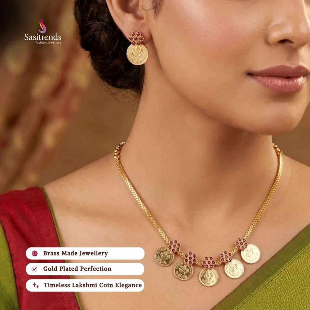 Micro gold plated necklace set model image - Sasitrends