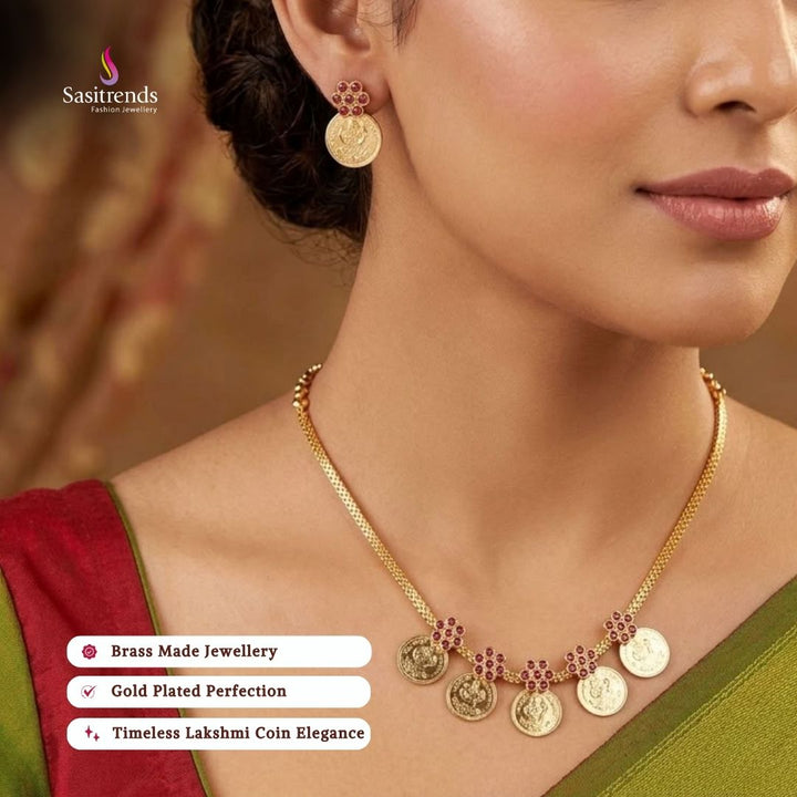 Micro gold plated necklace set model image - Sasitrends