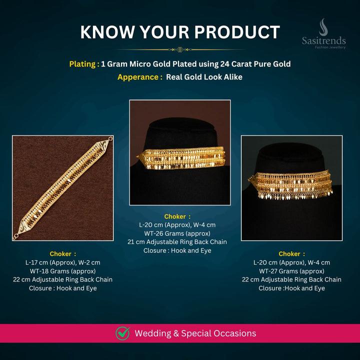 Micro gold plated Necklace Measurement Image - Sasitrends