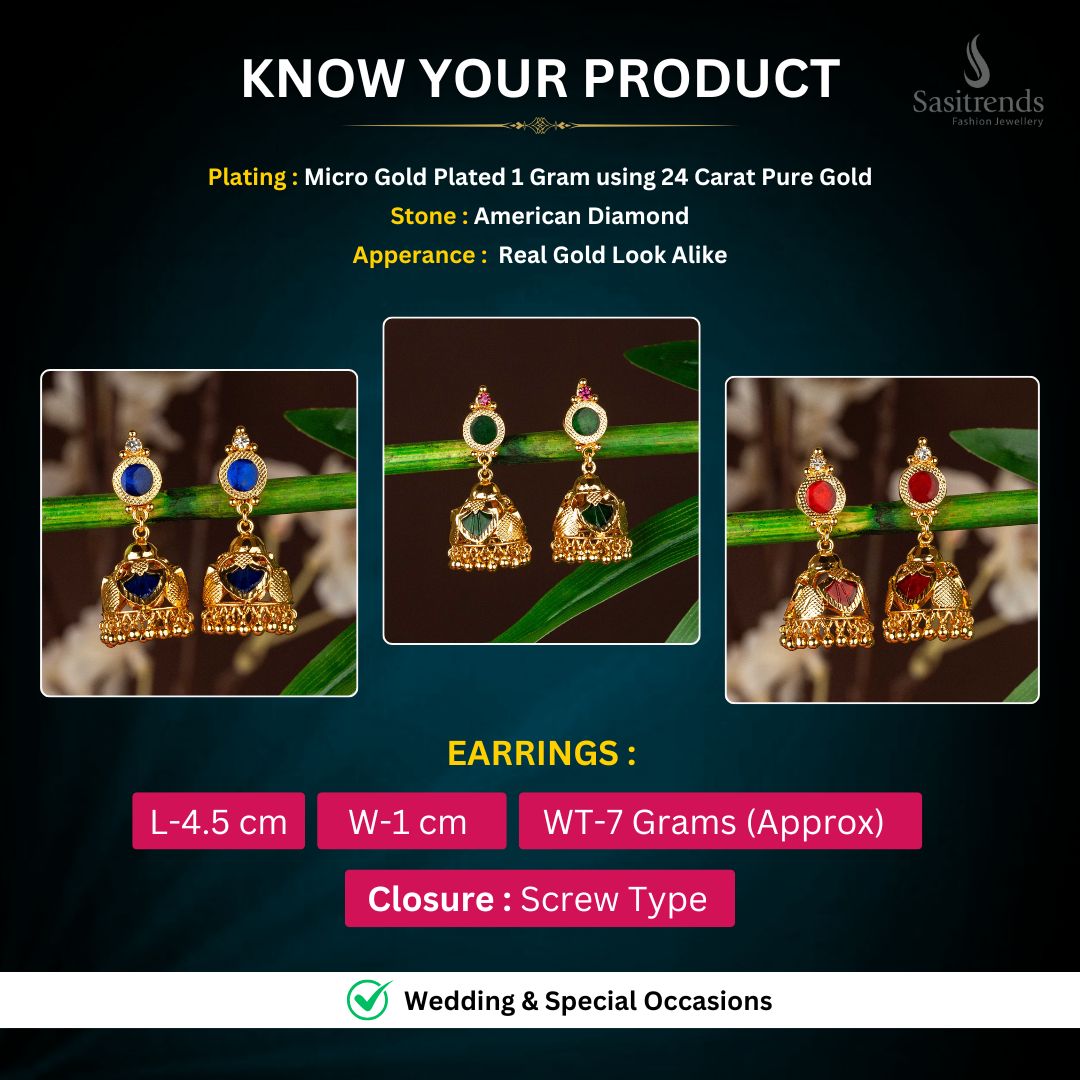 Micro Gold plated Earrings Measurement Image - Sasitrends