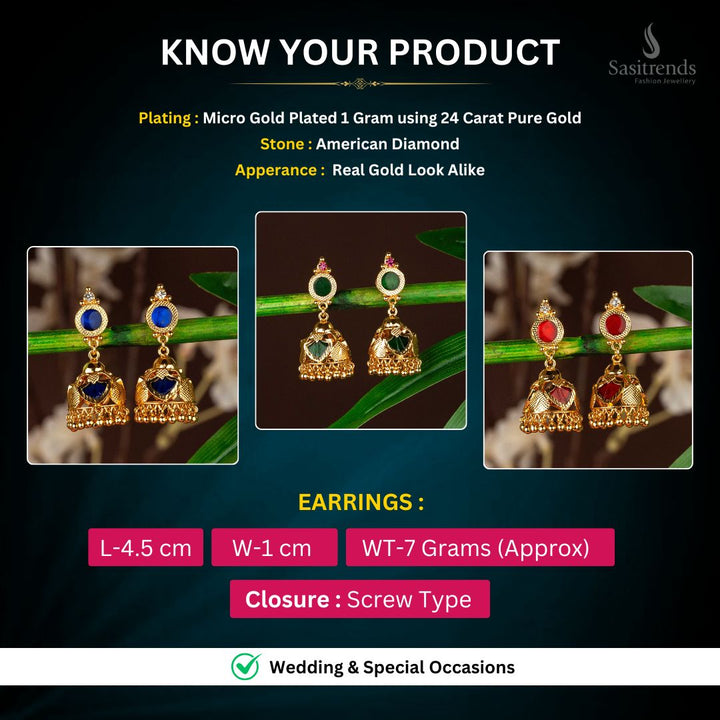 Micro Gold plated Earrings Measurement Image - Sasitrends