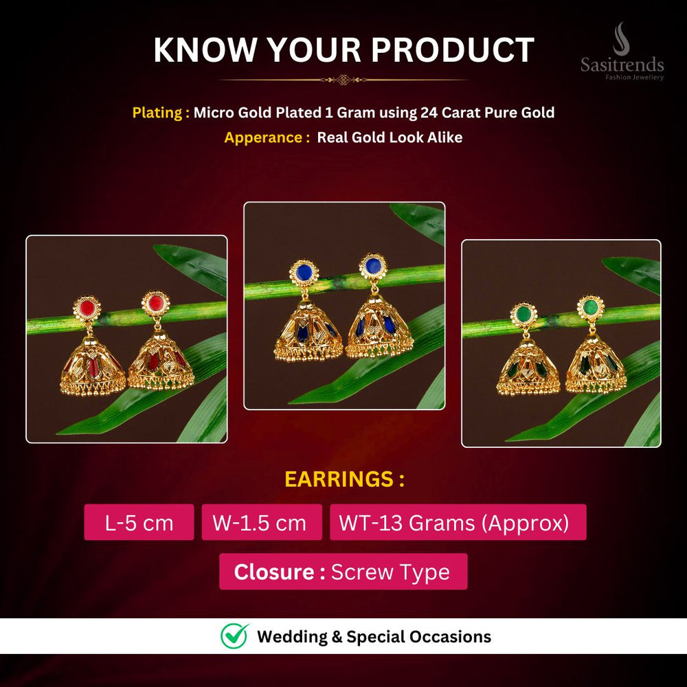 Micro Gold plated Earrings Measurement Image - Sasitrends