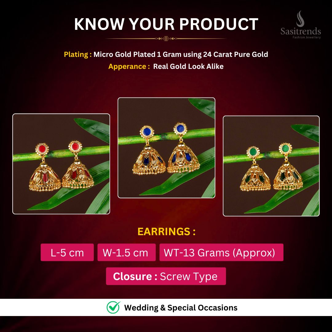 Micro Gold plated Earrings Measurement Image - Sasitrends