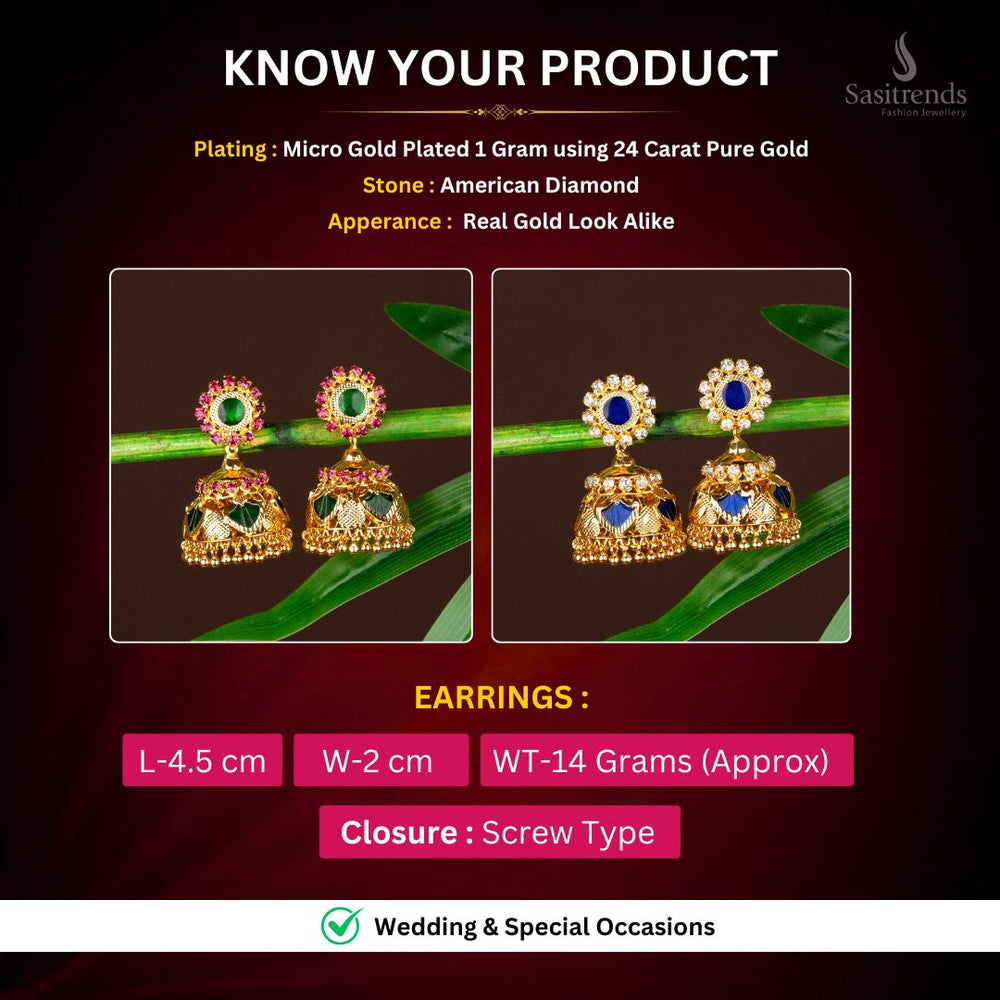 Micro Gold plated Earrings Measurement Image - Sasitrends