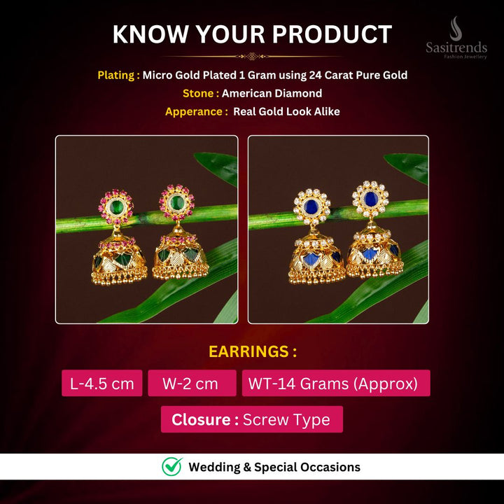 Micro Gold plated Earrings Measurement Image - Sasitrends