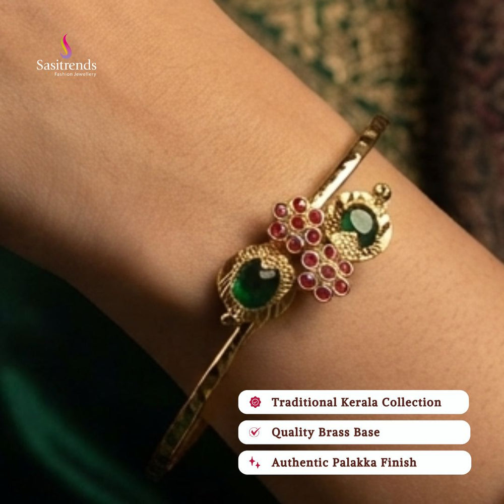 Guaranteed kerala style Micro gold plated AD stone palakka bangles - Sasitrends