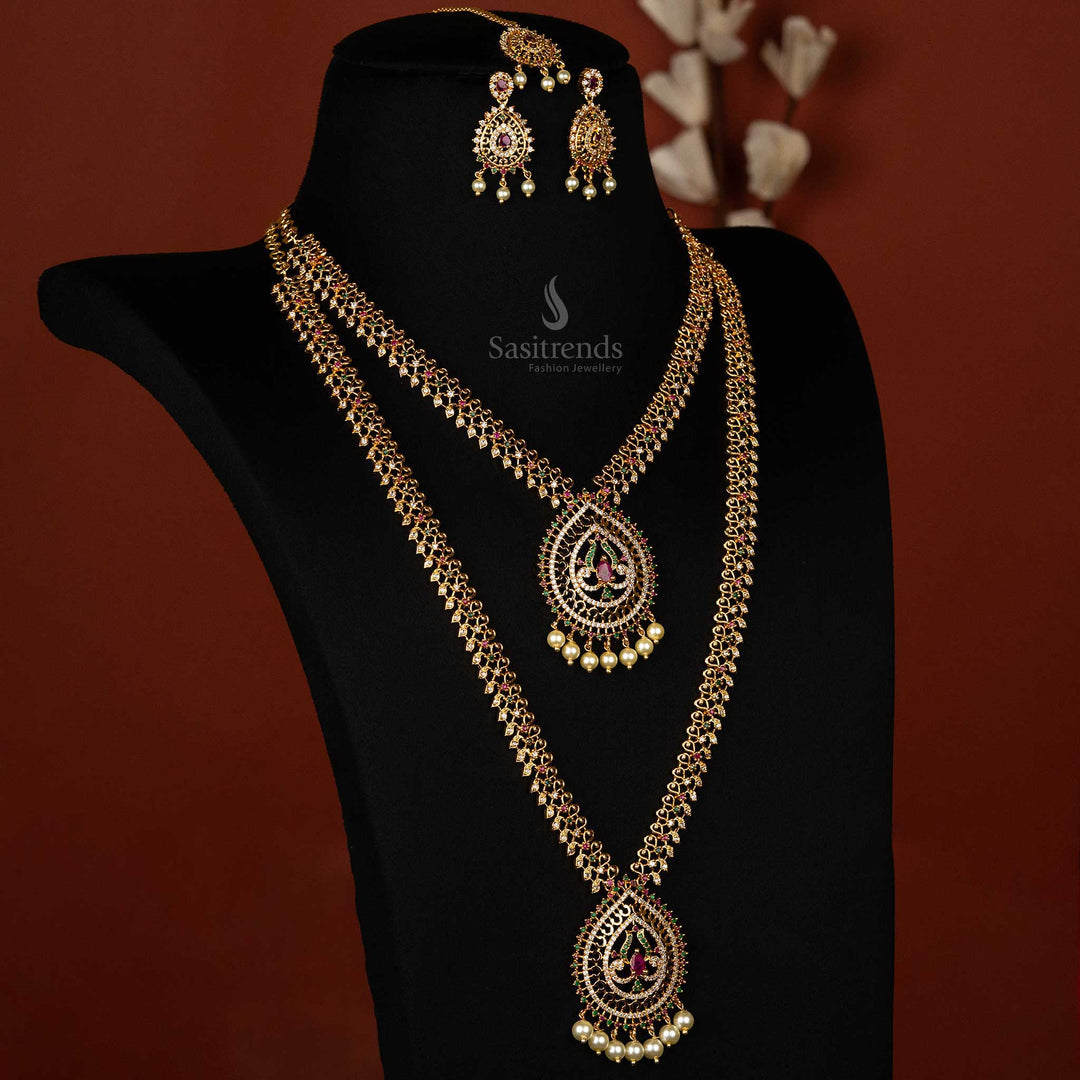 American Diamond Micro Gold Plated Combo Jewellery Set – Sasitrends