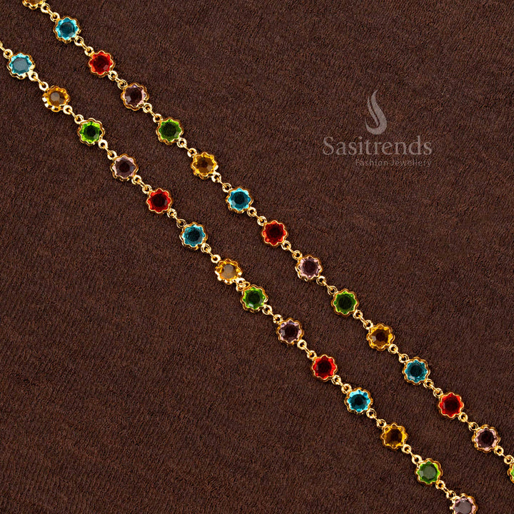 Elegant thin chain micro gold-plated anklets for women, ideal for traditional occasions - Sasitrends