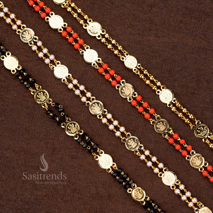 Traditional Lakshmi Coin Micro Gold Plated Temple Chain - Sasitrends