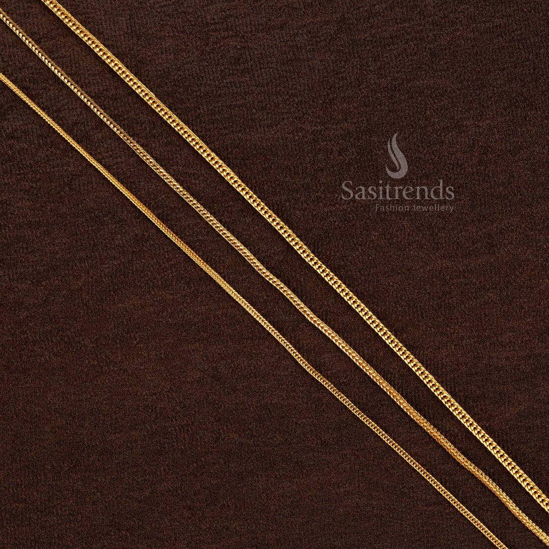 Guaranteed 1 gram micro gold plated chain, 18 inches, 24 inches designed with premium brass and a secure S hook for durability - Sasitrends