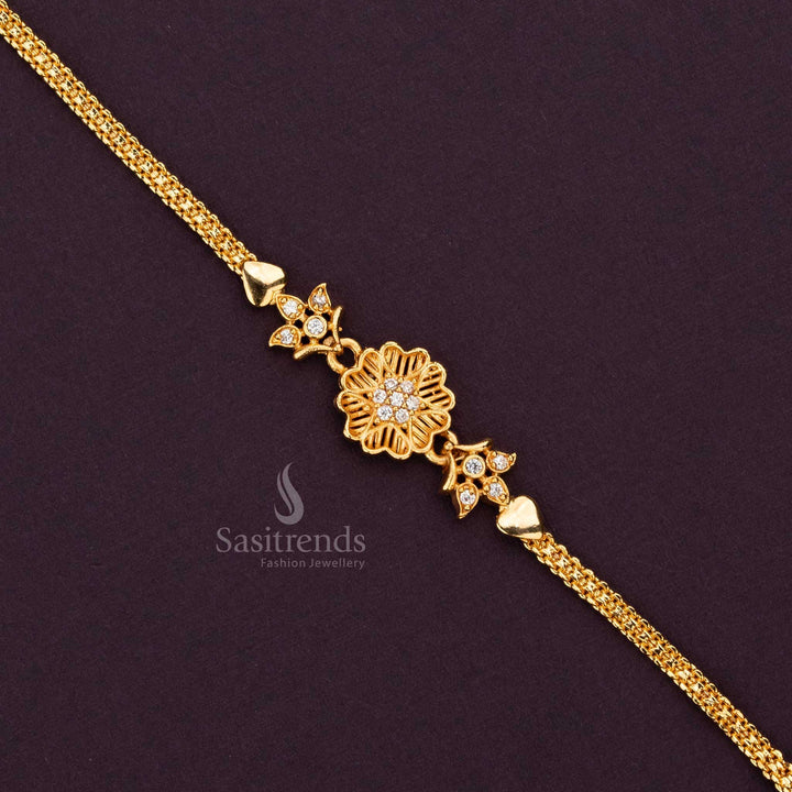 Guaranteed Micro Gold Plated AD Stone Studded Bracelet Collection | Ruby & White Variations - Sasitrends - Sasitrends