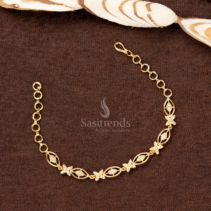 Traditional micro gold-plated bracelet showcasing intricate geometric patterns, ideal for festive occasions and ethnic wear - Sasitrends