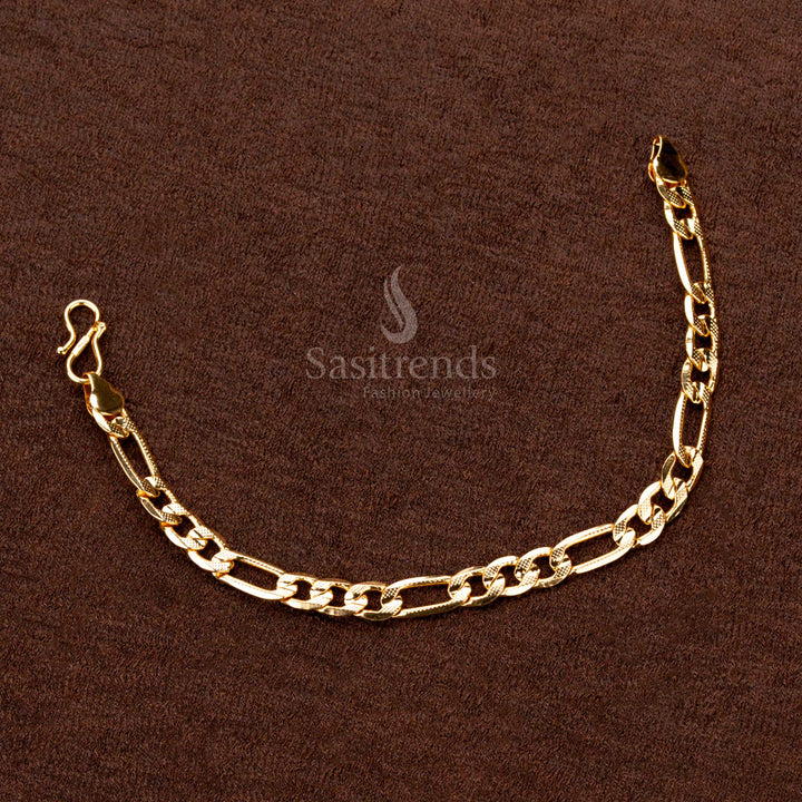 Exclusive premium one-gram micro gold plated men's bracelet with a detailed design and an exquisite finish - Sasitrends