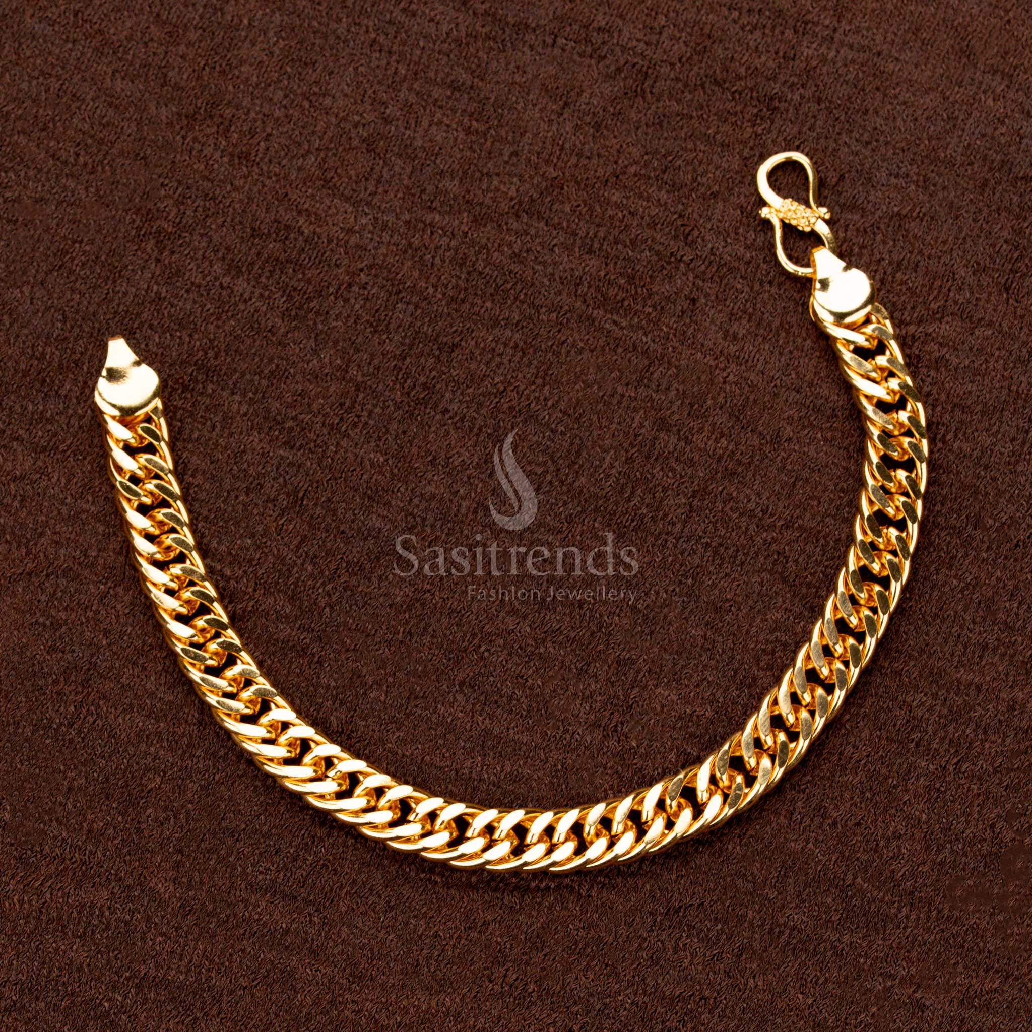Modern-style premium one-gram micro gold plated men's bracelet, featuring a trendy and sophisticated look - Sasitrends