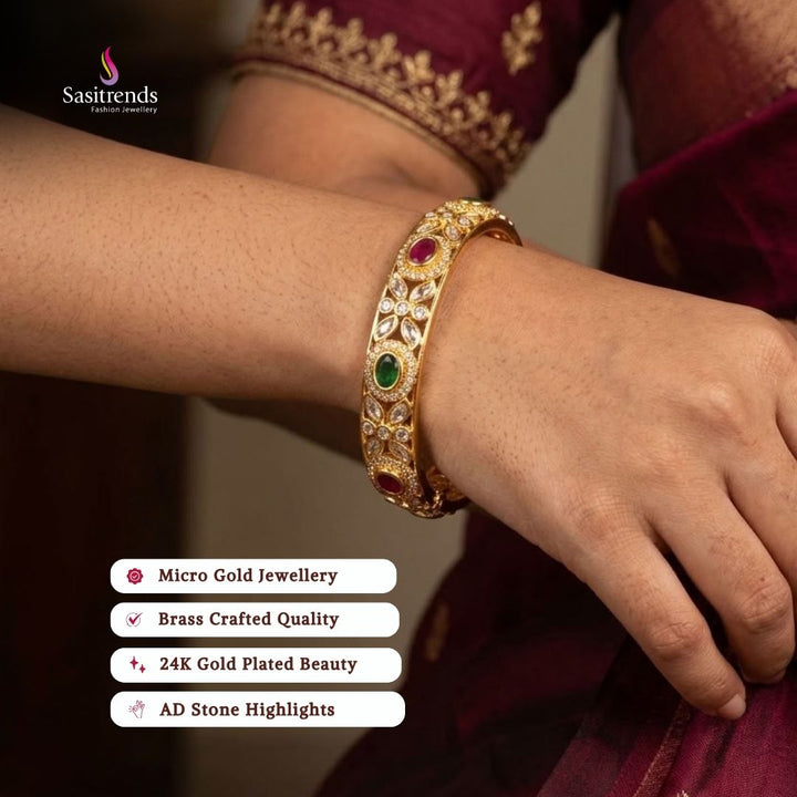 Guaranteed 24k micro gold plated american diamond bangles - Sasitrends