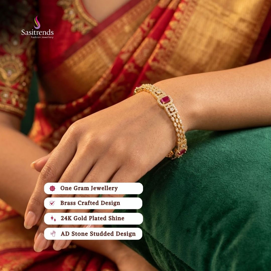 Guaranteed 24k micro gold plated american diamond bangles - Sasitrends