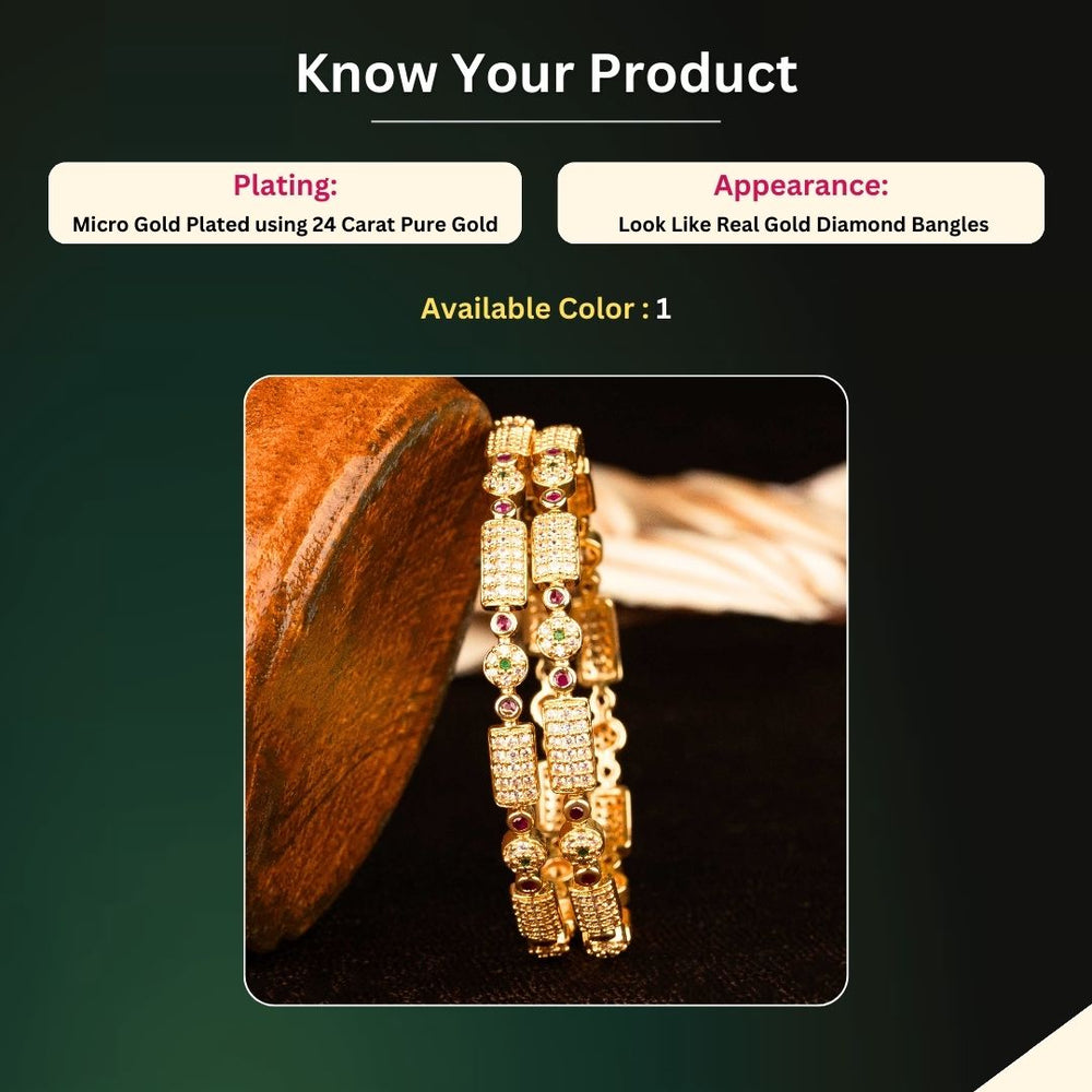Micro Gold Plated AD Bangles Measurement Image - Sasitrends