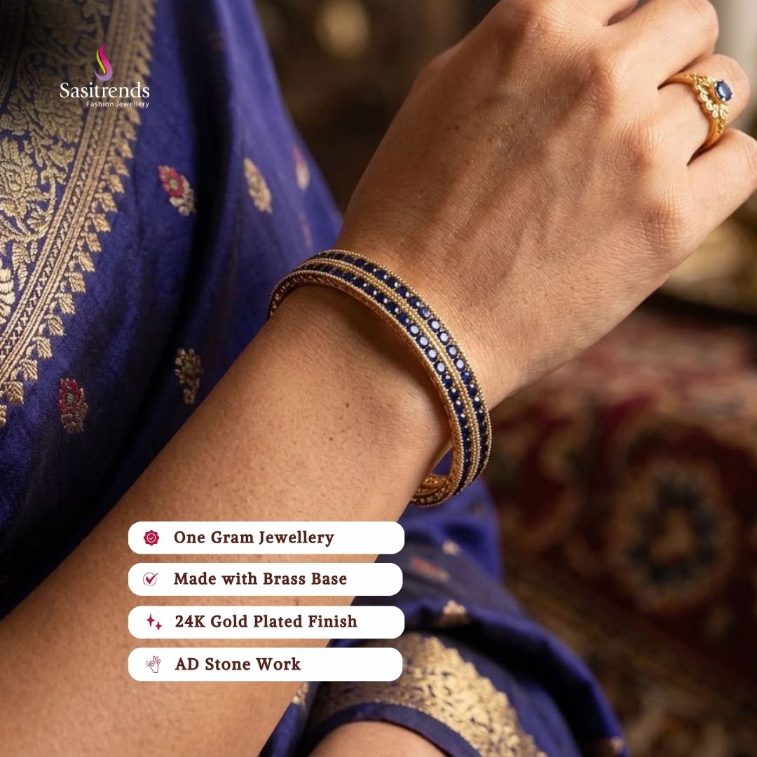 Guaranteed 24k micro gold plated american diamond bangles - Sasitrends