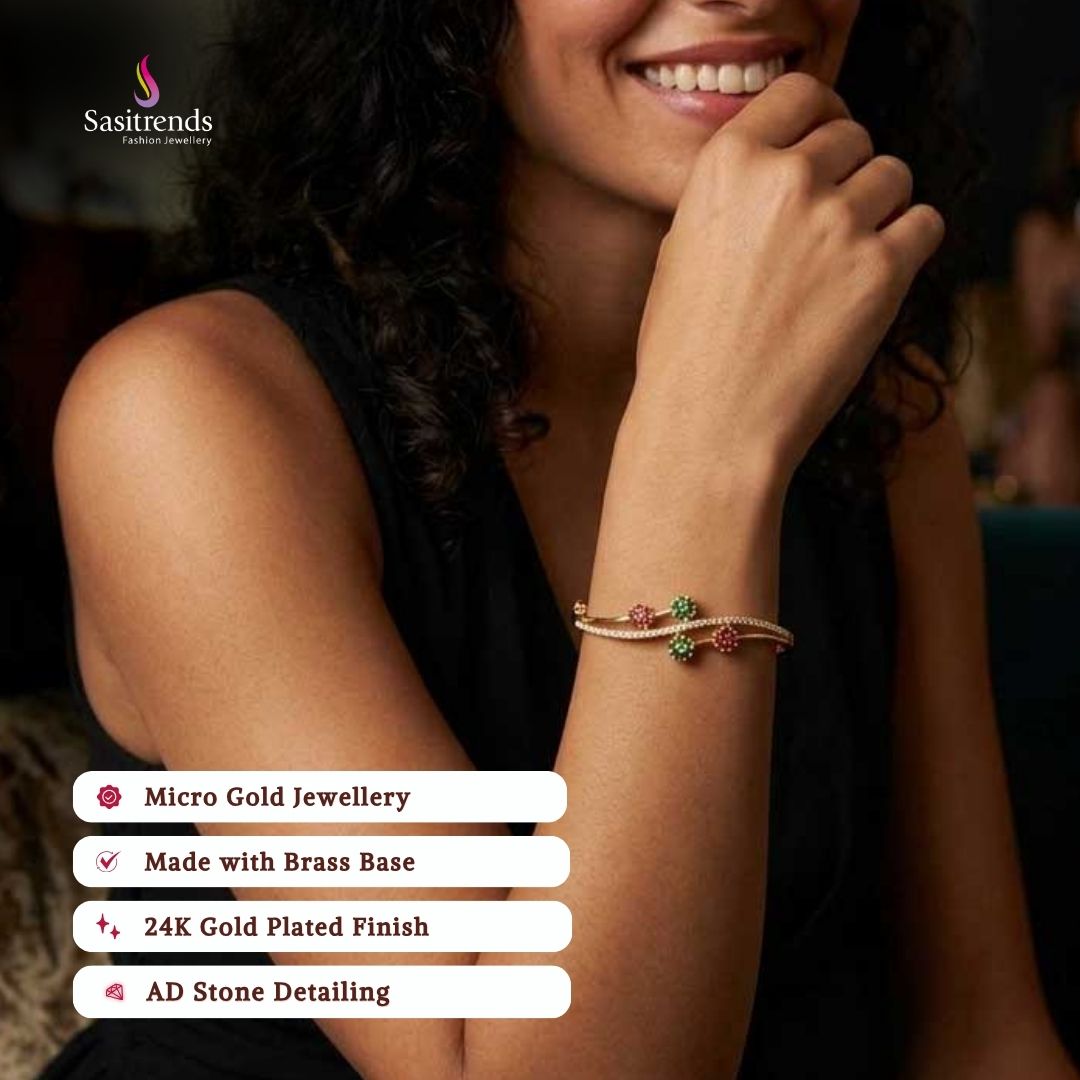 Guaranteed Micro gold plated AD stone bracelet model image - Sasitrends