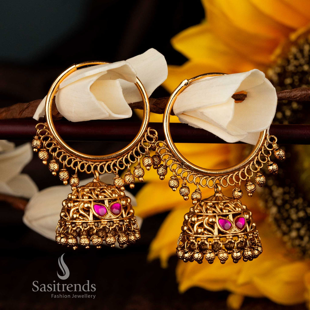 Earrings Jhumka Gold Tanishq Jhumka Online Hoop Earrings