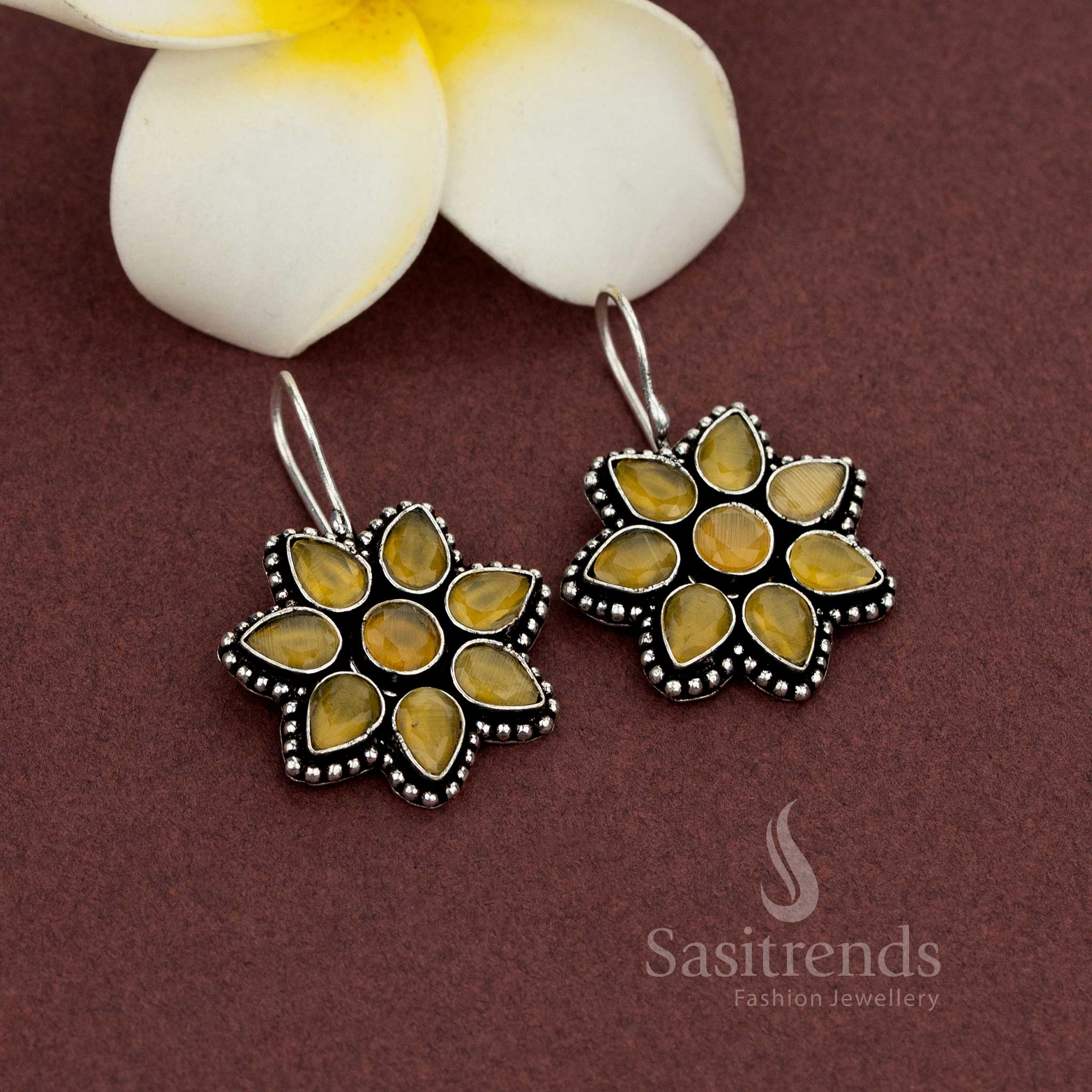 Sasitrends oxidised ethnic earrings for festive wear - Sastrends