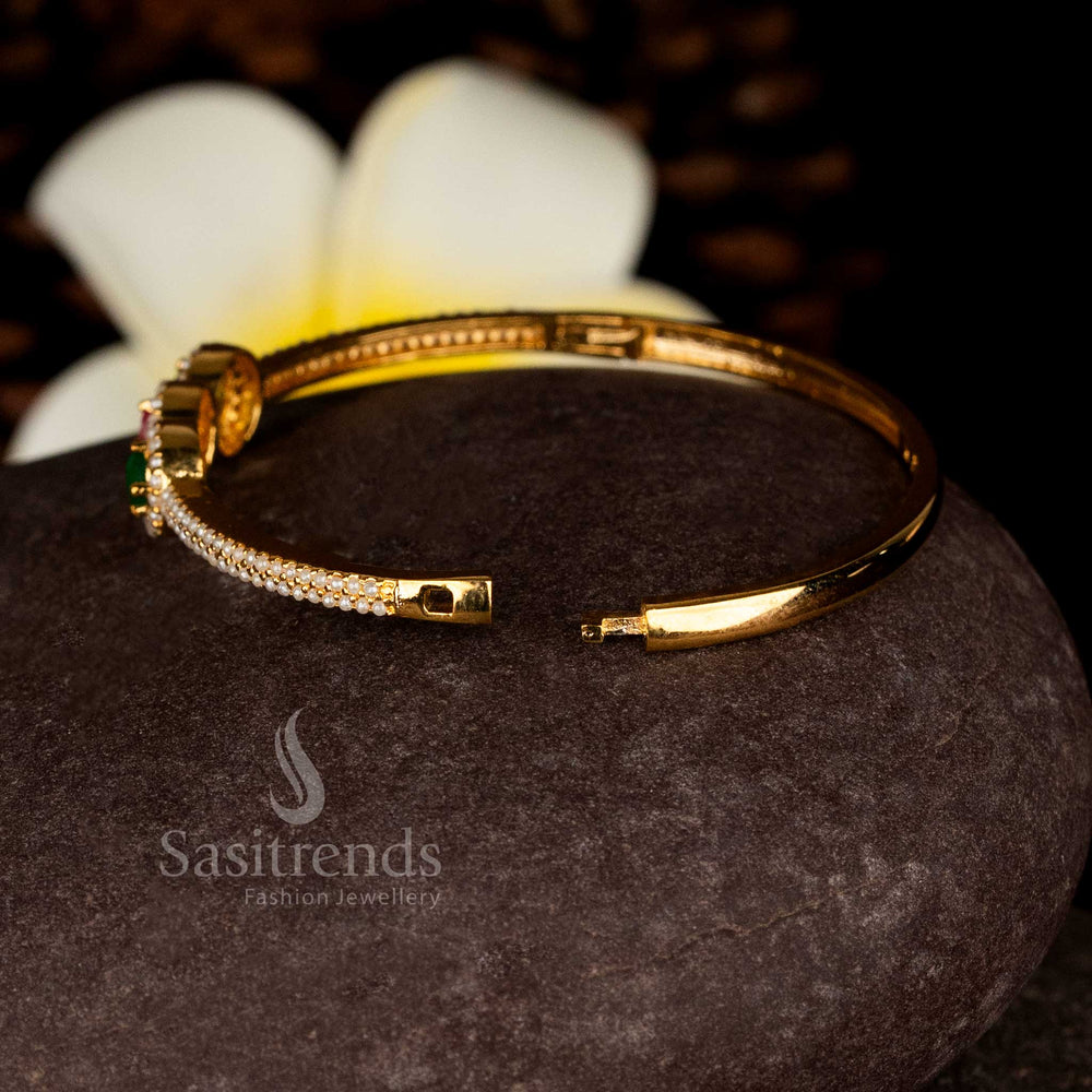 Dazzling round AD stone openable bracelet bangle for evening parties and celebrations – Sasitrends