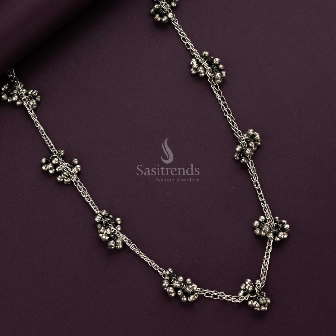 Boho Tribal Silver Oxidised Ghungroo Necklace – Sasitrends