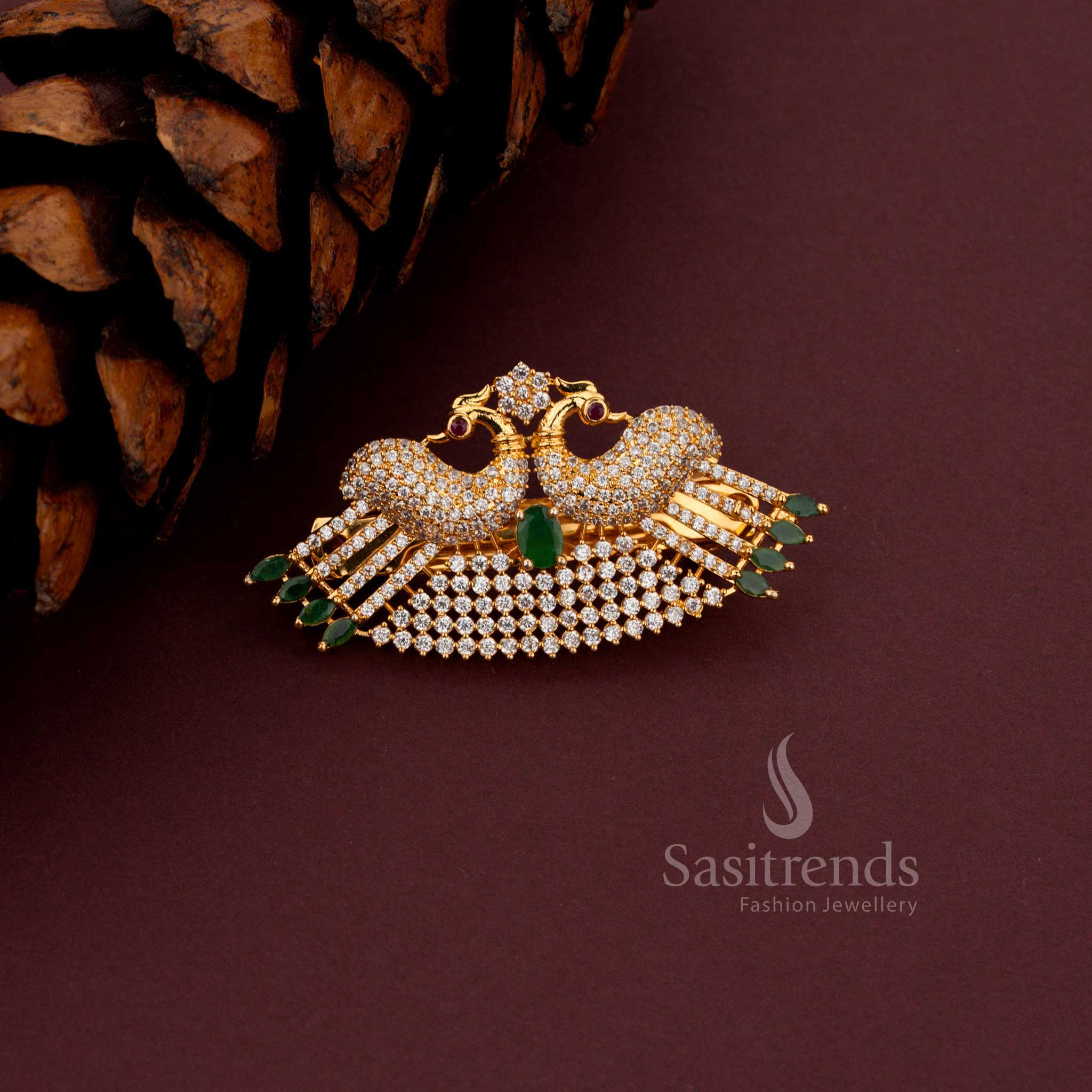 Vibrant Multi-Colored Peacock Hair Clip with Intricate Craftsmanship - Sasitrends