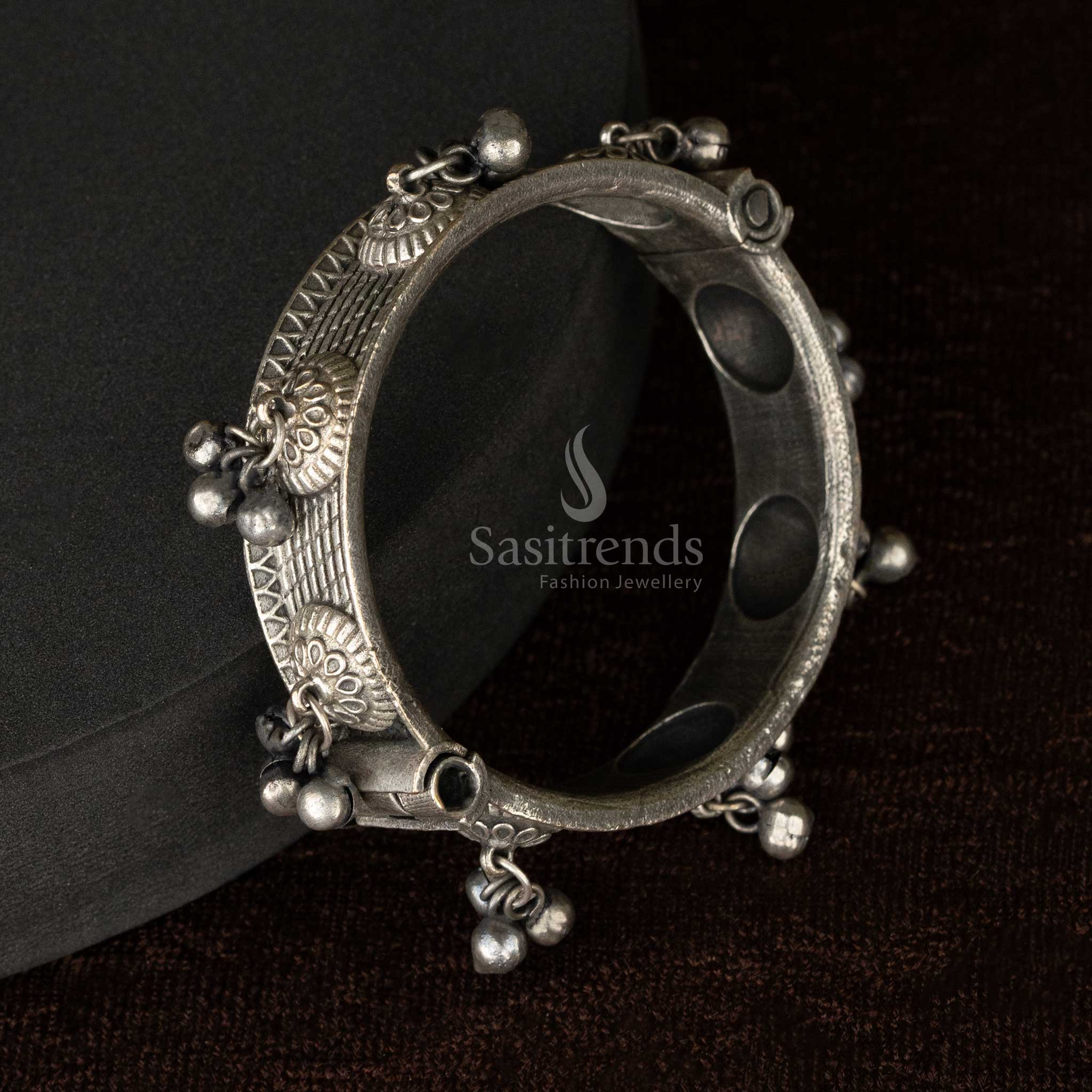 アクセサリー vintage silver Bangles Bangles Set Handkada Silver Plated Hand Kada Bracelet Antique