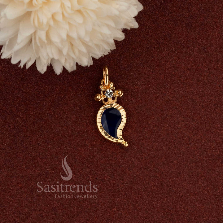 Stylish 24 Carat Micro Gold Plated Small Red Palakka Pendant with Diamond Stone - Sasitrends