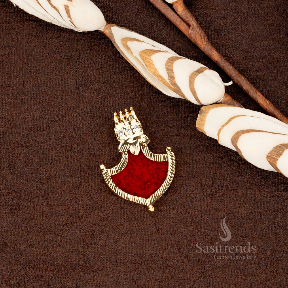 Kerala-style 24-carat pure gold plated 3 AD Stone Palakka pendant, intricate craftsmanship – Sasitrends