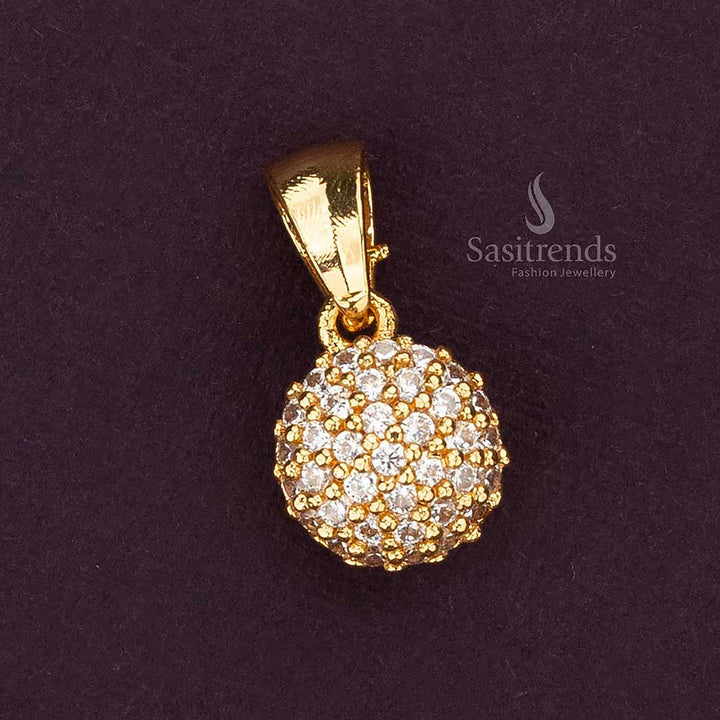 Premium Micro Gold Plated Round Pendant, Authentic Temple Wear Jewellery – Sasitrends