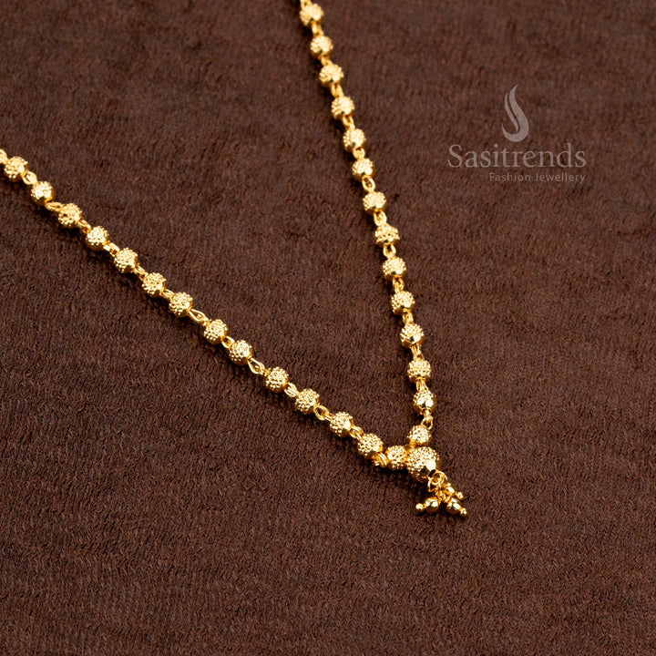High-quality micro gold plated ball pattern necklace in 18 inches – ideal for heritage and festive styling - Sasitrends