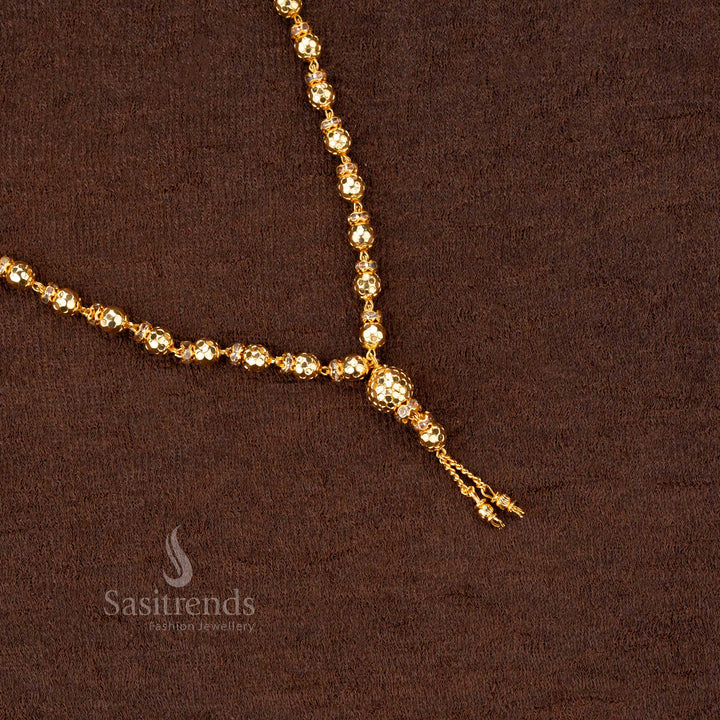 Elegant micro gold plated 18-inch necklace featuring a classic ball pattern – stunning jewellery for every traditional attire - Sasitrends