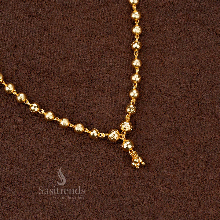 A masterpiece micro gold plated ball pattern necklace (18 inches) – a classic touch to your festive jewellery collection - Sasitrends