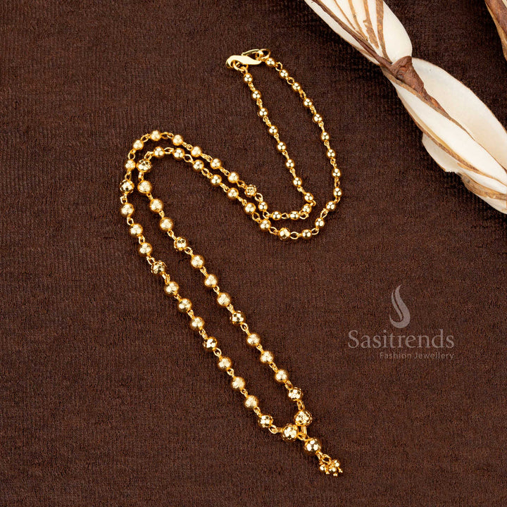 Authentic and sophisticated micro gold plated ball pattern necklace – a premium 18-inch ethnic jewellery piece - Sasitrends