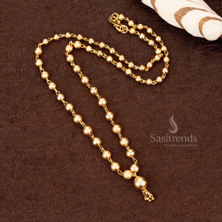 Designer micro gold plated 18-inch necklace featuring an intricate ball pattern – timeless heritage jewellery - Sasitrends