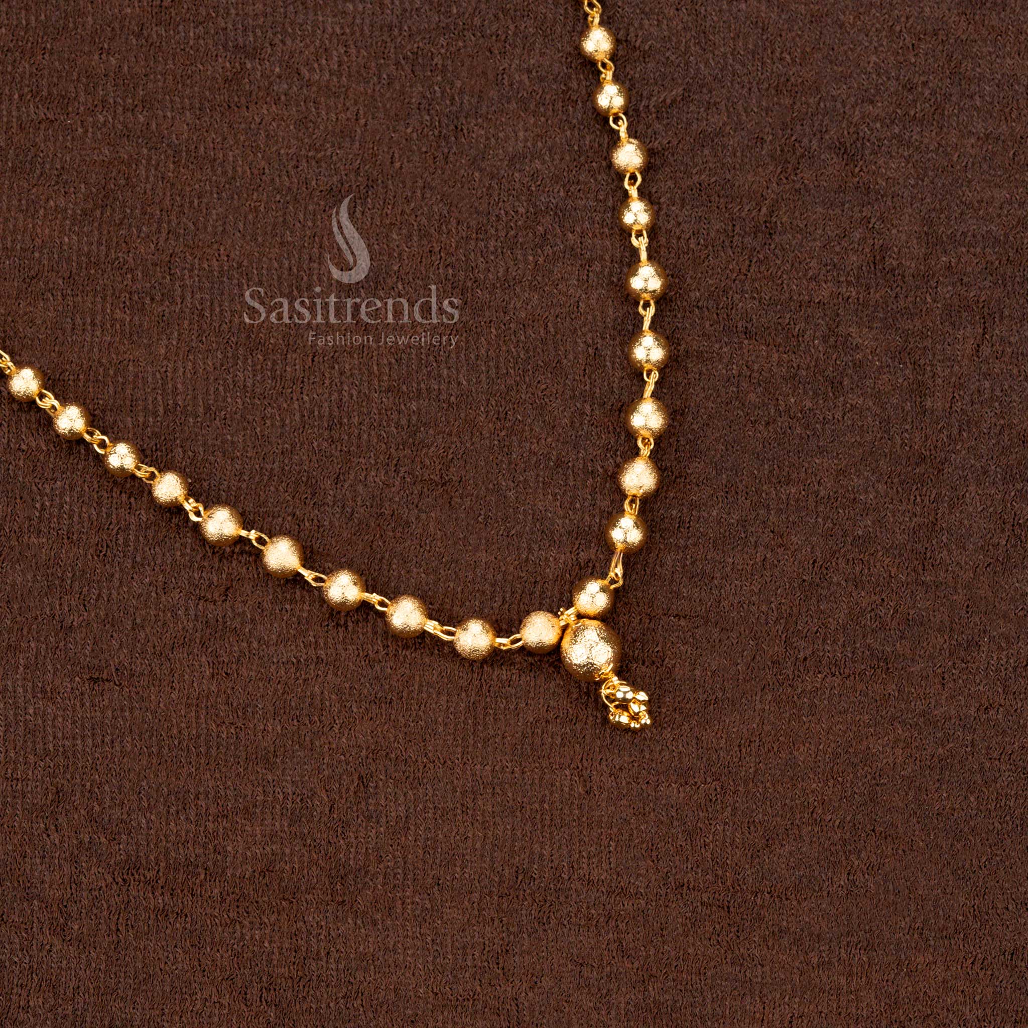 Stunning micro gold plated ball pattern necklace in 18 inches – radiating ethnic charm, a must-have One Gram Jewellery - Sasitrends