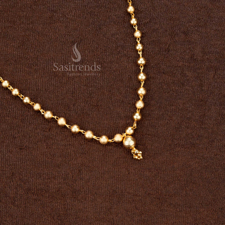 Stunning micro gold plated ball pattern necklace in 18 inches – radiating ethnic charm, a must-have One Gram Jewellery - Sasitrends