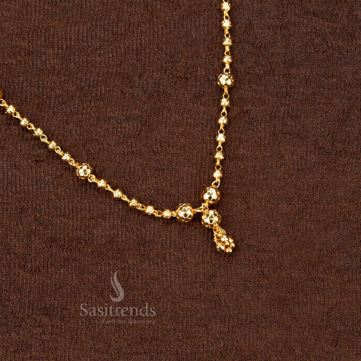 Exquisite handcrafted micro gold plated 18-inch necklace with a rich ball pattern – elegant and traditional One Gram Jewellery - Sasitrends