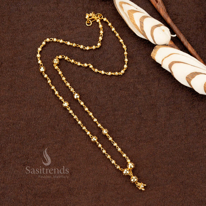 Premium quality micro gold plated 18-inch ball pattern necklace – classic and regal One Gram Jewellery for every occasion - Sasitrends